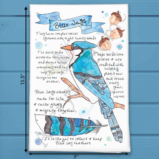Blue Jay Facts Tea Towel – Birdwatcher Gift