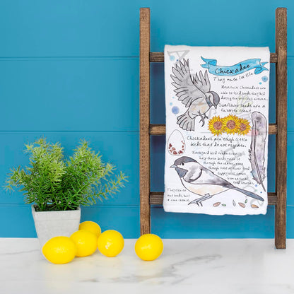 Chickadee Bird Facts Tea Towel – Whimsical Decor