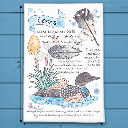 Common Loon Bird Facts Tea Towel – Lake Life Gift