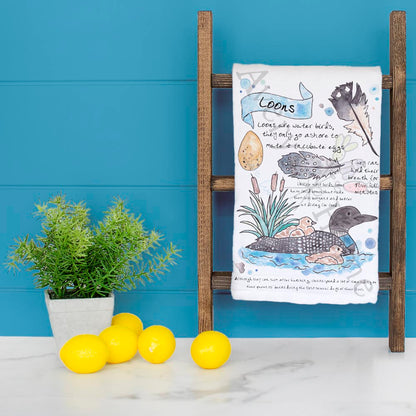 Common Loon Bird Facts Tea Towel – Lake Life Gift