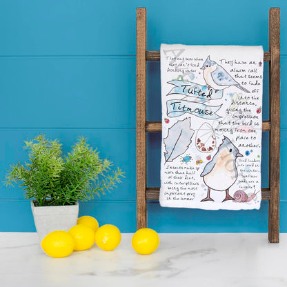 Tufted Titmouse Bird Facts Tea Towel – Garden Gift