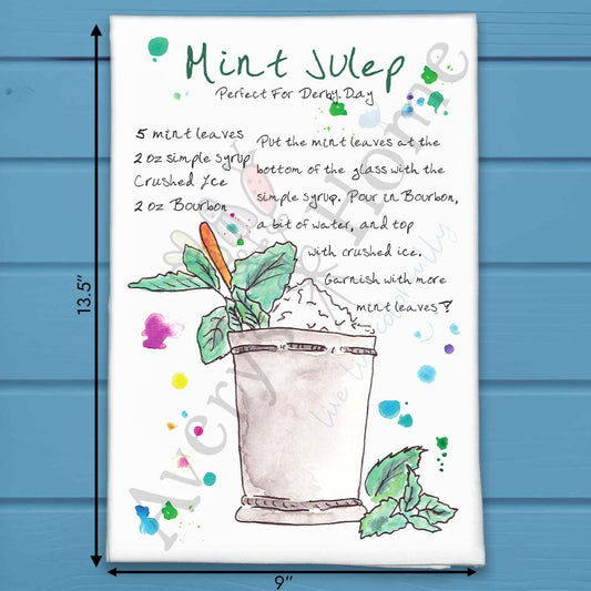 Mint Julep Recipe Tea Towel – A Kentucky Derby Classic