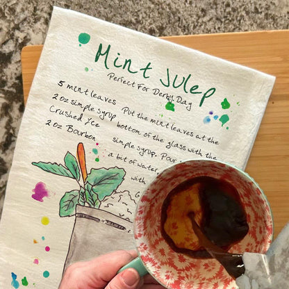 Mint Julep Recipe Tea Towel – A Kentucky Derby Classic