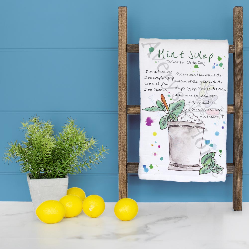 Mint Julep Recipe Tea Towel – A Kentucky Derby Classic