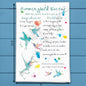 Hummingbird Nectar Recipe Tea Towel – Sweet Garden Tip