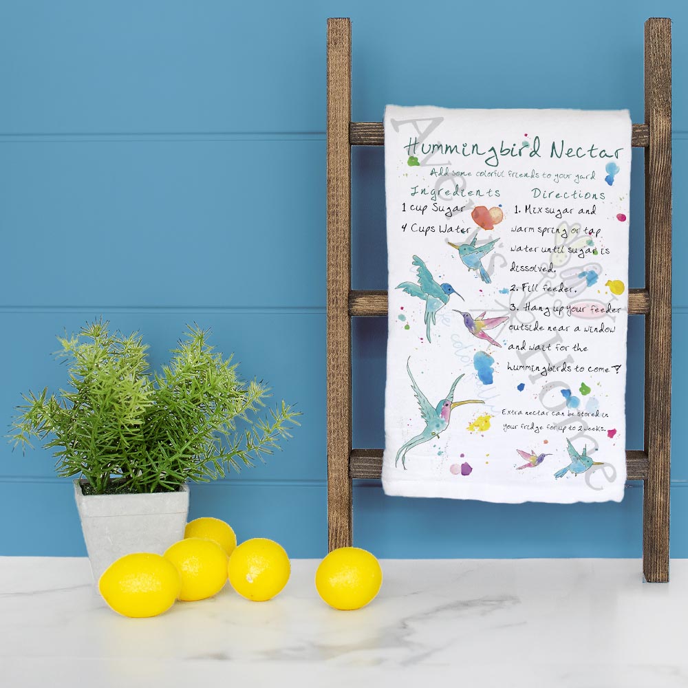 Hummingbird Nectar Recipe Tea Towel – Sweet Garden Tip