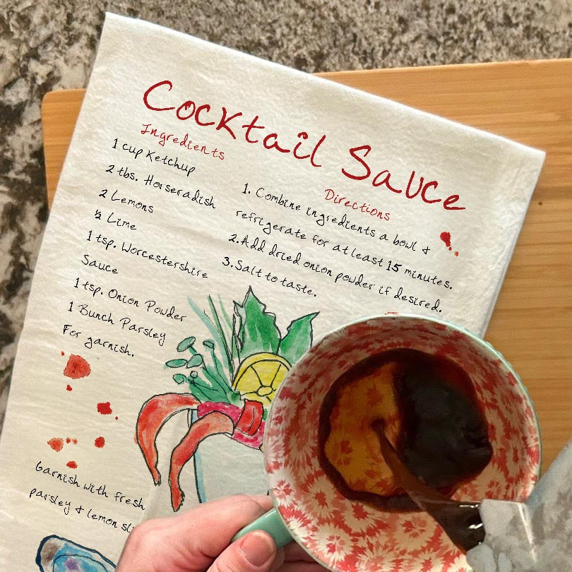 Cocktail Sauce Recipe Tea Towel – Zesty & Classic