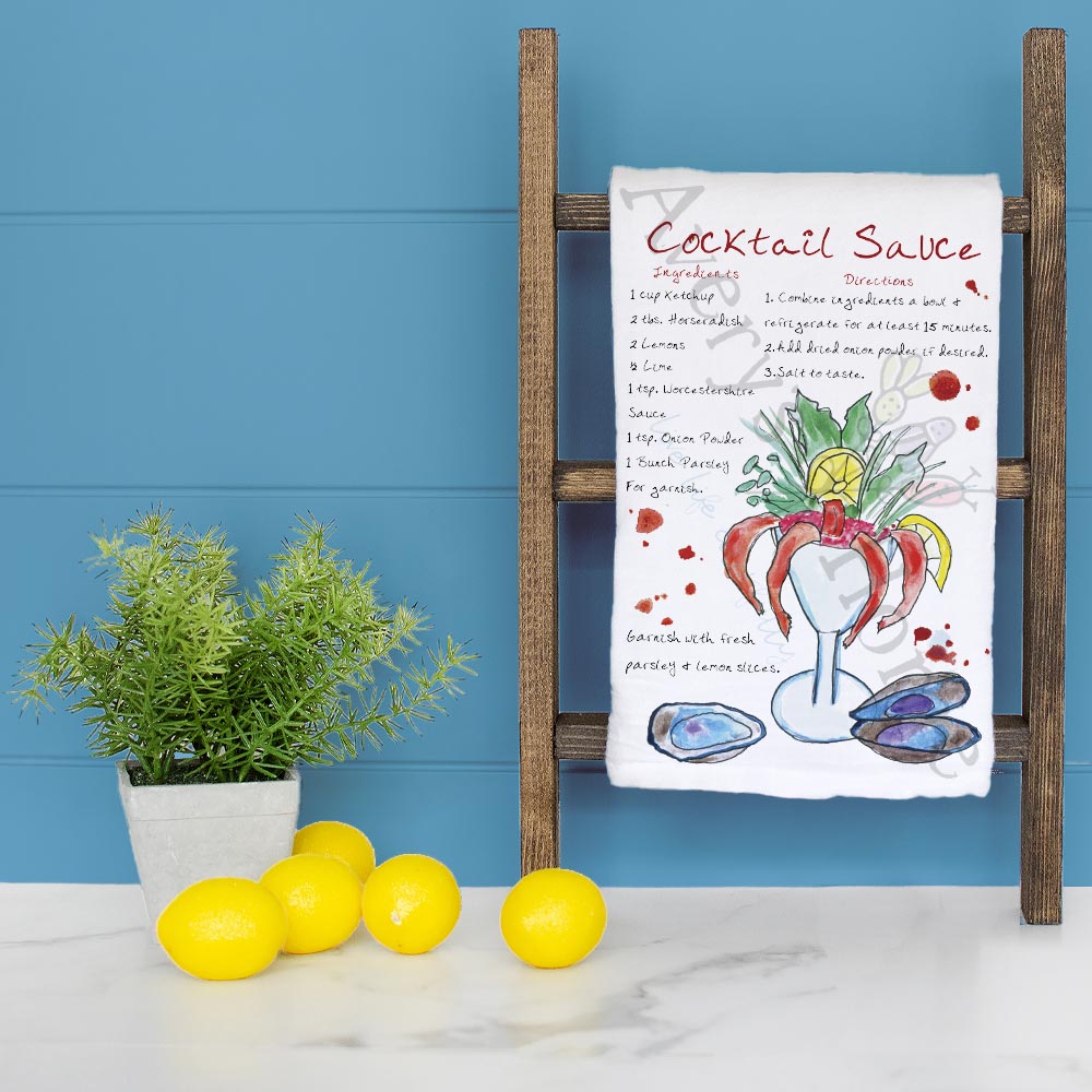 Cocktail Sauce Recipe Tea Towel – Zesty & Classic