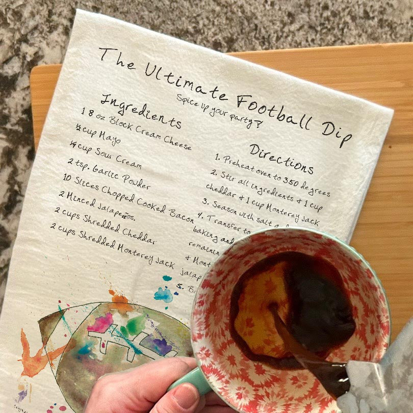 Game Day Dip Recipe Tea Towel – Football Favorite