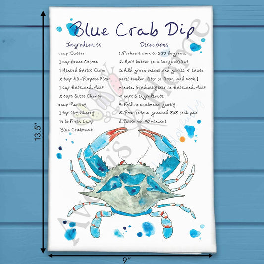 Blue Crab Dip Recipe Tea Towel – Creamy Ocean Flavor