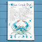 Blue Crab Dip Recipe Tea Towel – Creamy Ocean Flavor