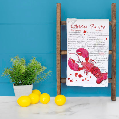 Lobster Pasta Recipe Tea Towel – Rich Seaside Comfort