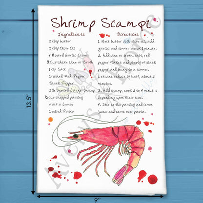 Shrimp Scampi Recipe Tea Towel – Garlic Lemon Dream