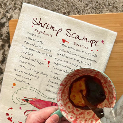 Shrimp Scampi Recipe Tea Towel – Garlic Lemon Dream