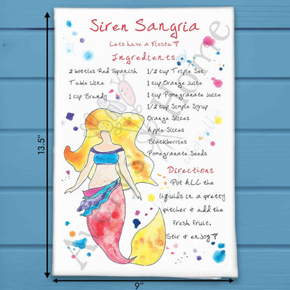 Siren Sangria Recipe Tea Towel – Sweet Coastal Pour