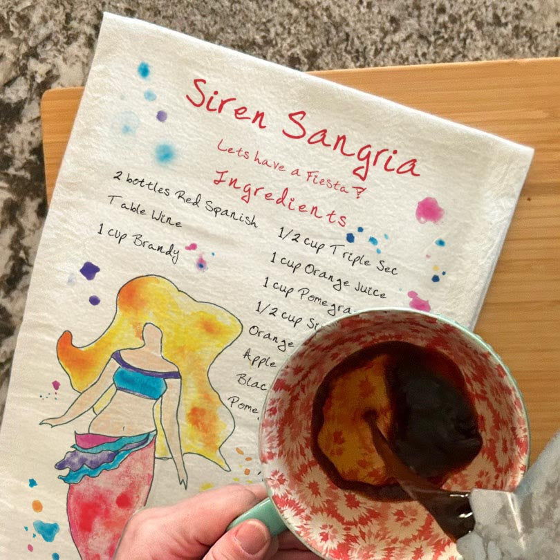 Siren Sangria Recipe Tea Towel – Sweet Coastal Pour