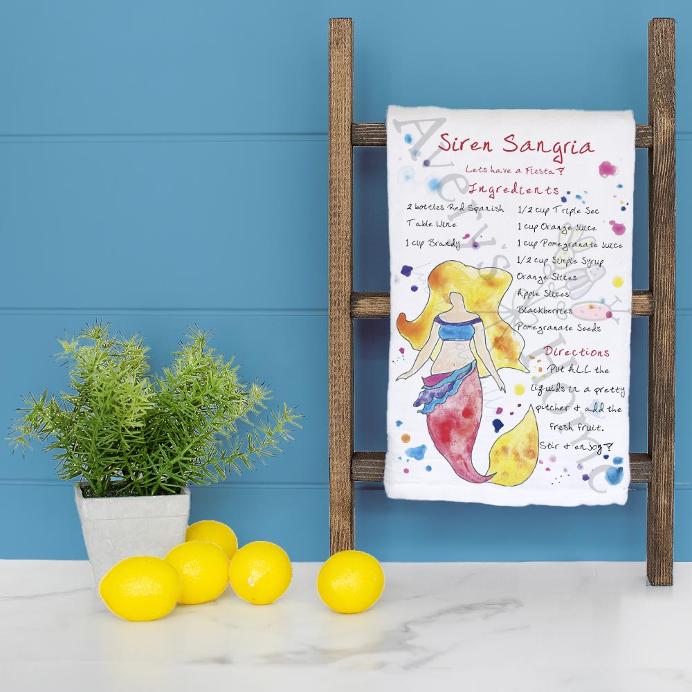 Siren Sangria Recipe Tea Towel – Sweet Coastal Pour