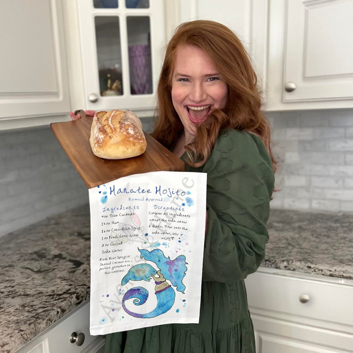 Manatee Mojito Recipe Tea Towel – Minty Refreshment