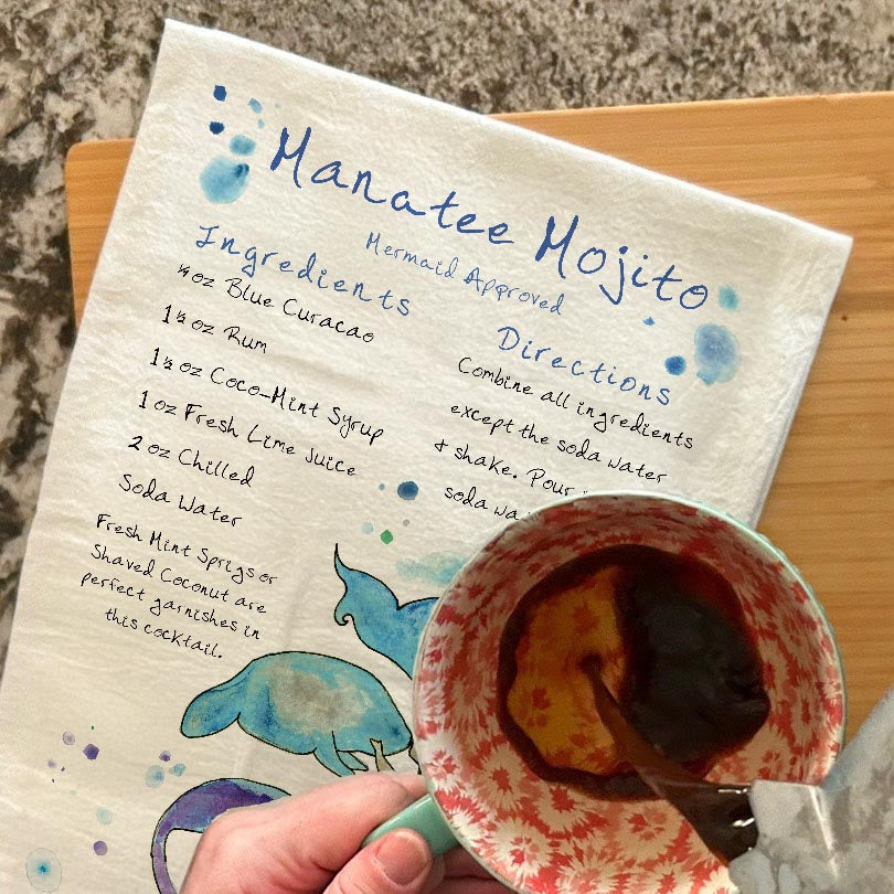 Manatee Mojito Recipe Tea Towel – Minty Refreshment