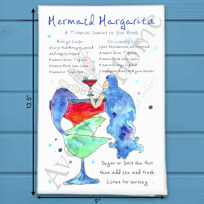 Mermaid Margarita Recipe Tea Towel – Salt & Sparkle