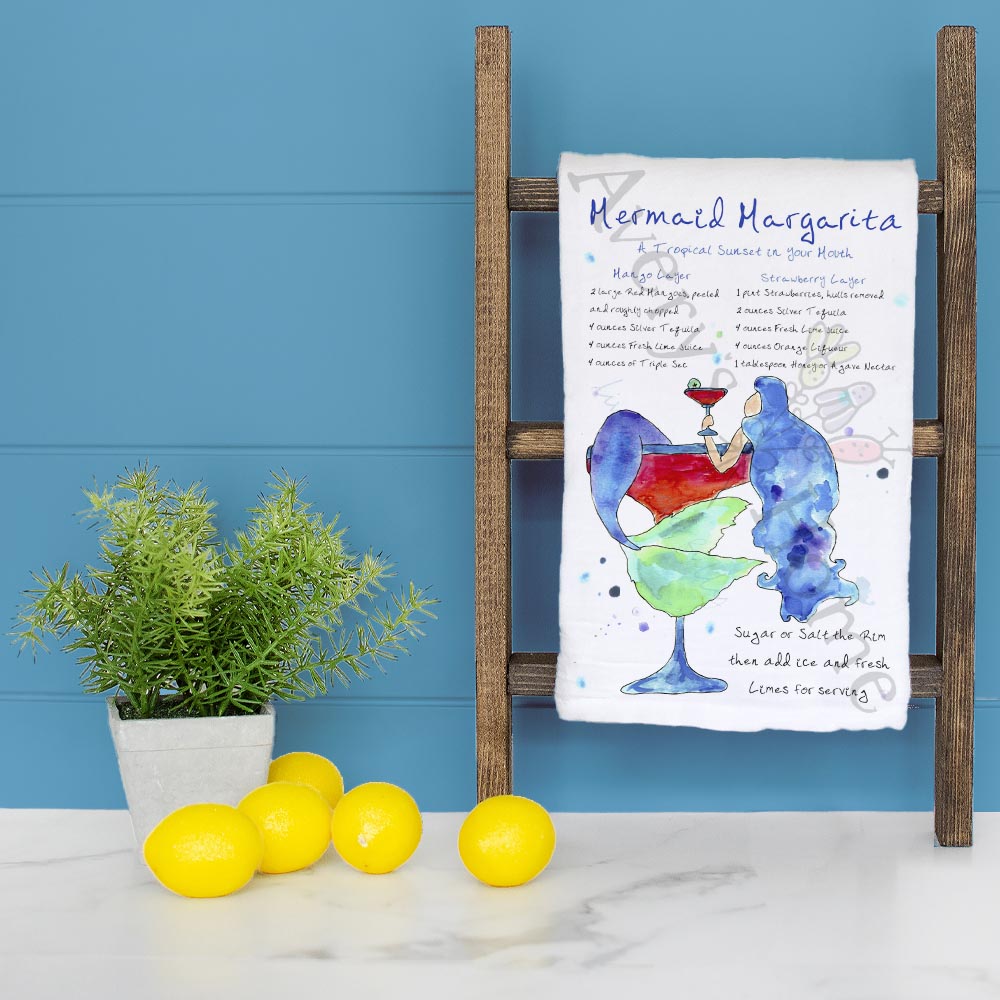 Mermaid Margarita Recipe Tea Towel – Salt & Sparkle