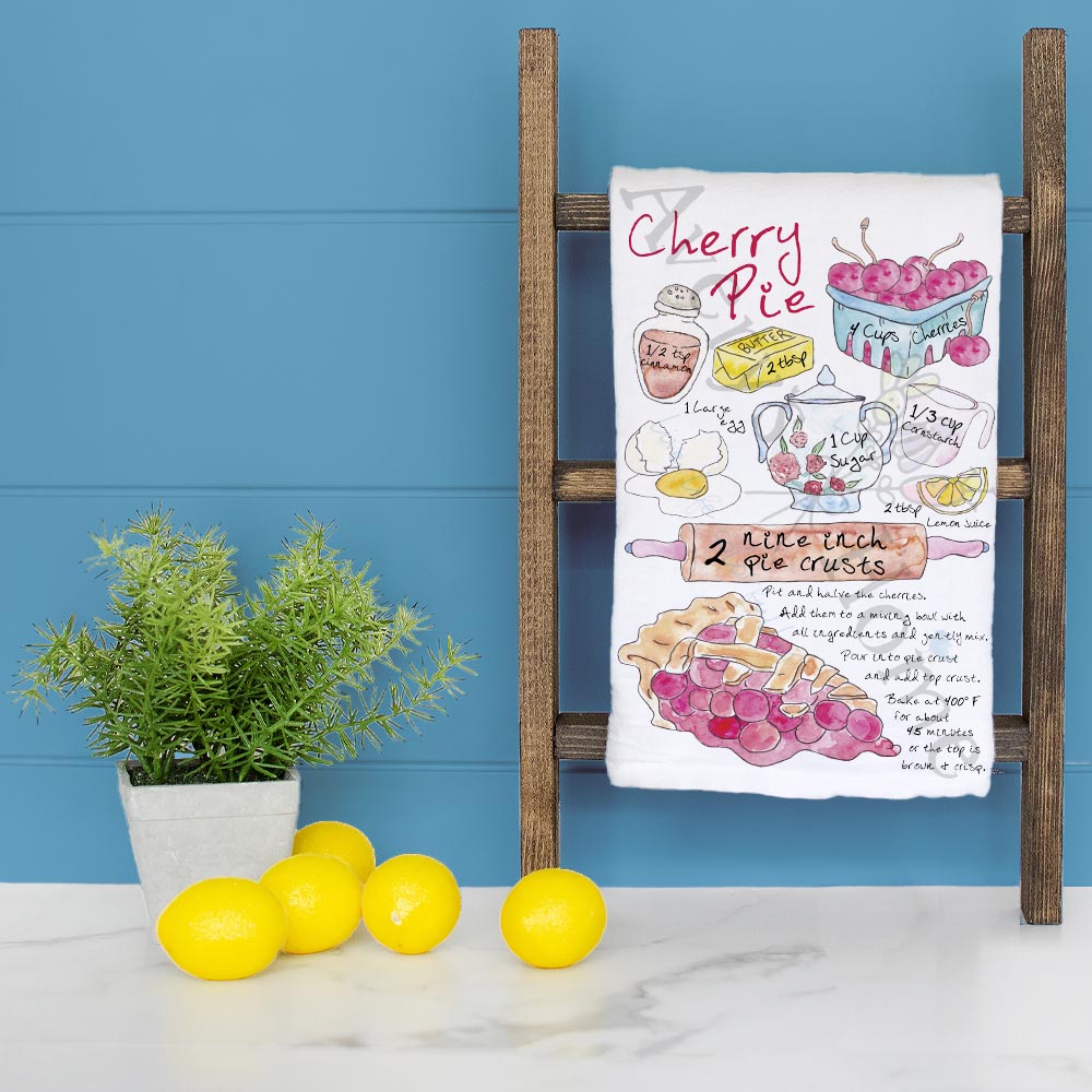 Cherry Pie Recipe Tea Towel – Just Like Grandma’s