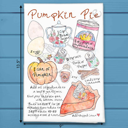 Pumpkin Pie Recipe Tea Towel – Spiced Fall Favorite