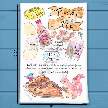 Pecan Pie Recipe Tea Towel – Southern Holiday Sweet