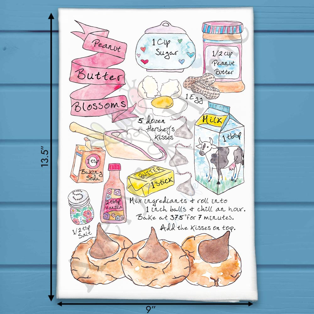 Peanut Butter Blossom Recipe Tea Towel – Hershey Hugged