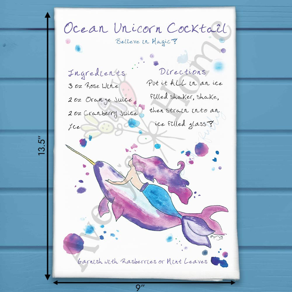 Ocean Unicorn Recipe Tea Towel – Magical Mermaid Drink