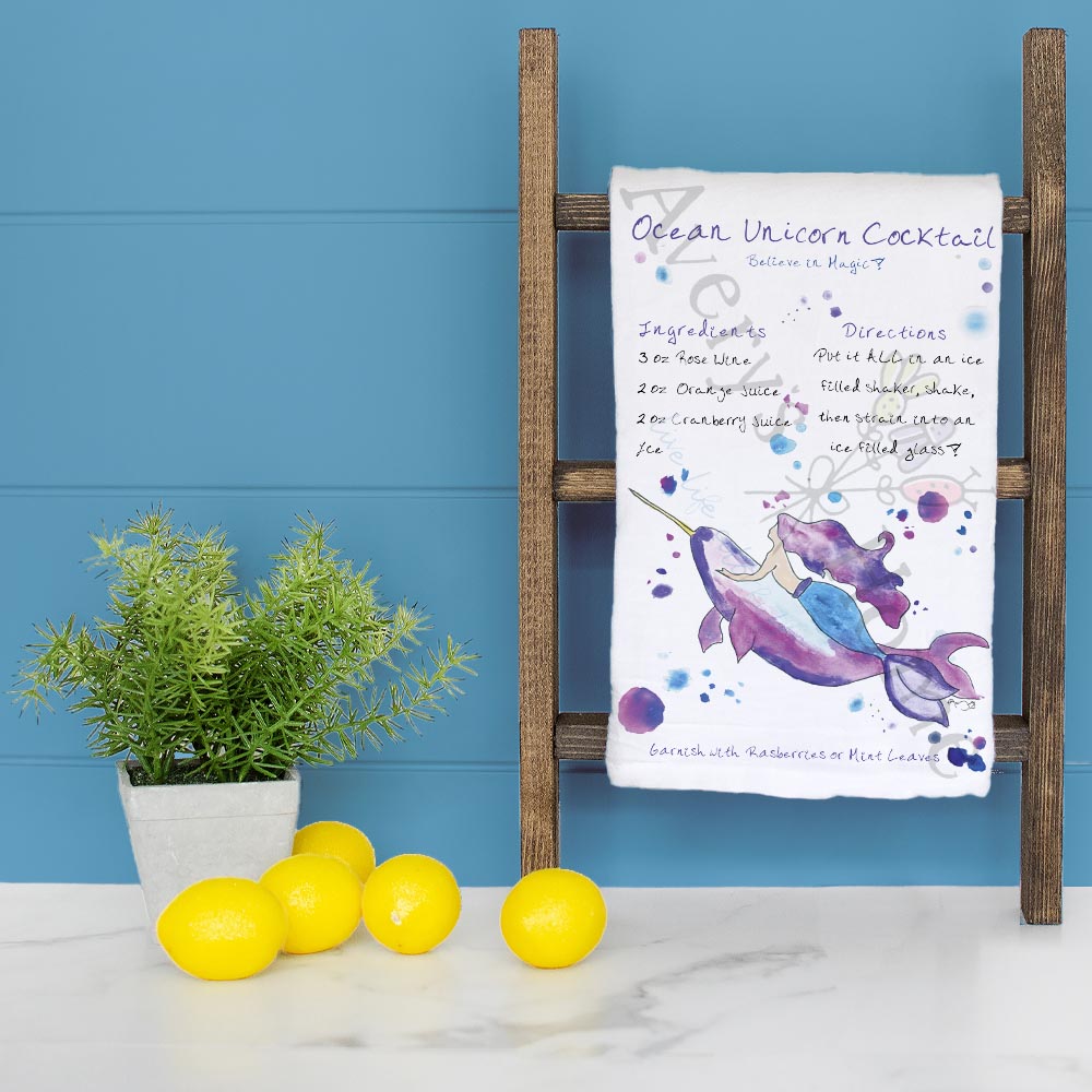 Ocean Unicorn Recipe Tea Towel – Magical Mermaid Drink
