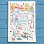 Connecticut State Map Tea Towel – Sailboats & Seaside