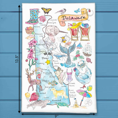 Delaware State Map Tea Towel – First State Style