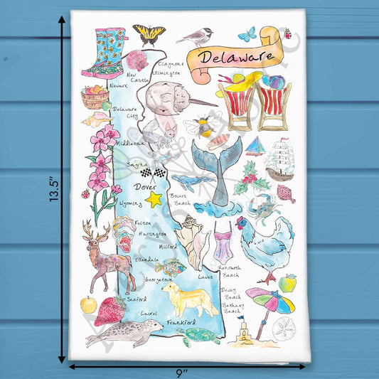 Delaware State Map Tea Towel – First State Style