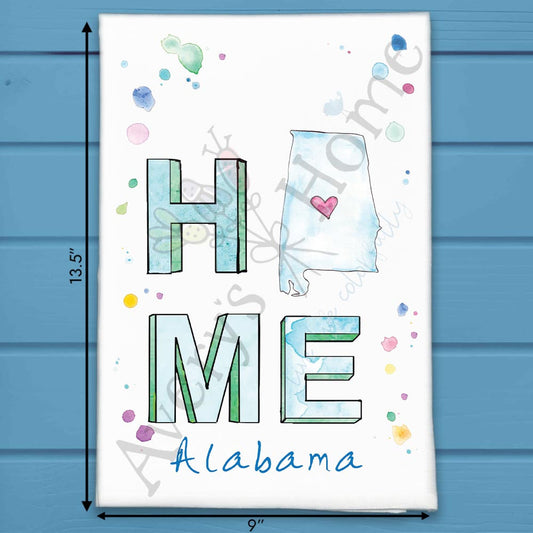 HOME in Alabama Tea Towel