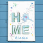 HOME in Alaska Tea Towel