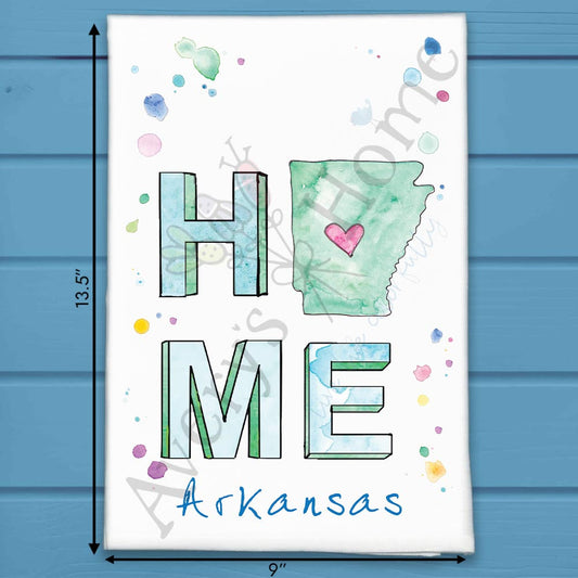 HOME in Arkansas Tea Towel