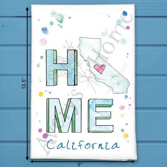 HOME in California Tea Towel