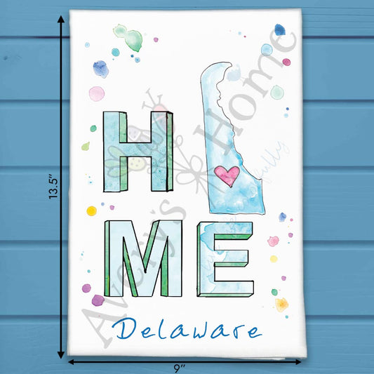 HOME in Delaware Tea Towel