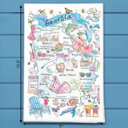 Georgia State Map Tea Towel – Peaches & Pride