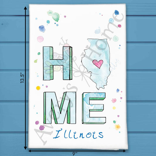 HOME in Illinois Tea Towel