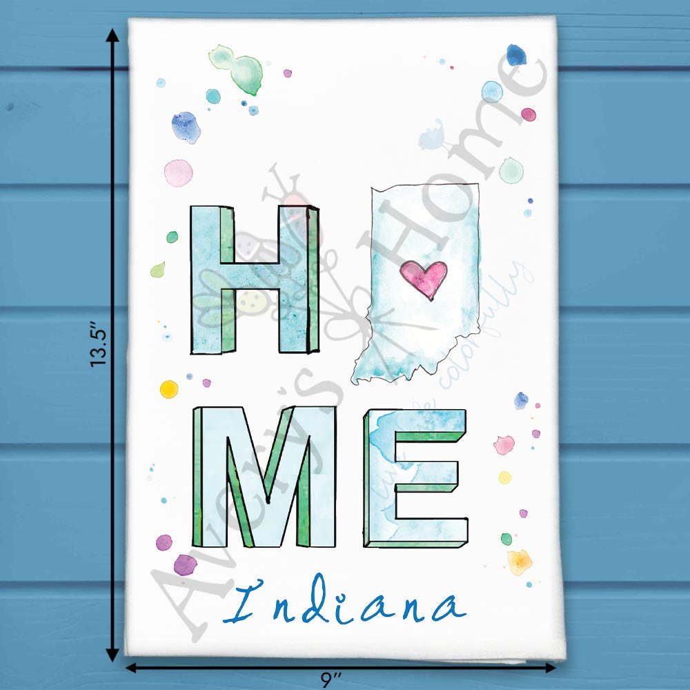 HOME in Indiana Tea Towel
