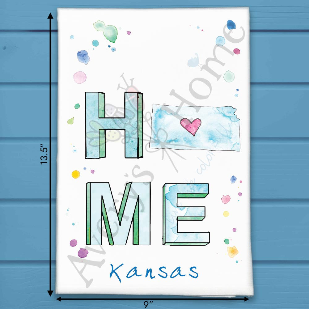 HOME in Kansas Tea Towel