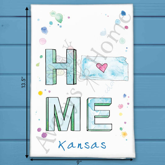 HOME in Kansas Tea Towel
