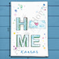 HOME in Kansas Tea Towel