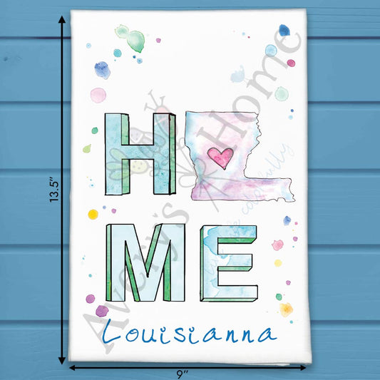 HOME in Louisiana Tea Towel