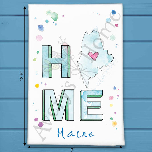HOME in Maine Tea Towel