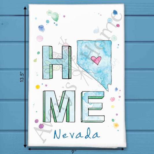 HOME in Nevada Tea Towel