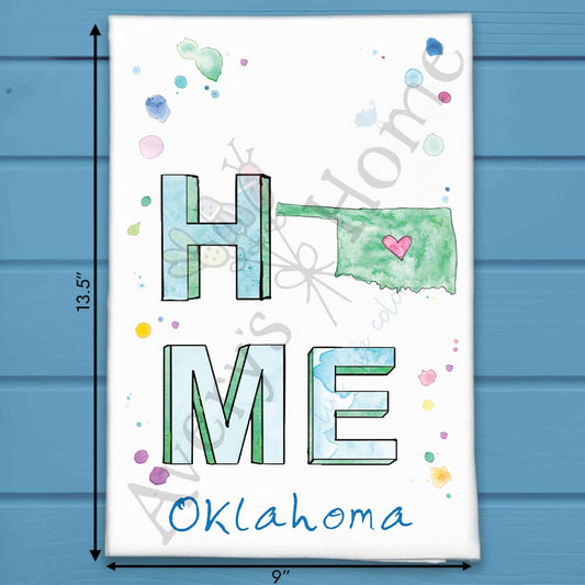 HOME in Oklahoma Tea Towel