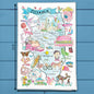 Illinois State Map Tea Towel – Windy City Edition